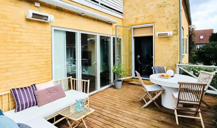 Varmelampe på uteplass