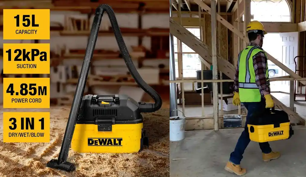 Dewalt AT-DXV15T Støvsuger Test: Vurdering og spesifikasjoner Dewalt Støvsuger AT-DXV15T Wet and Dry I (1)